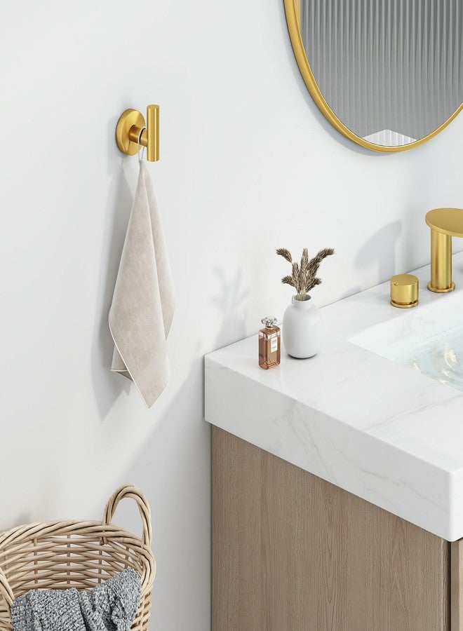 أنجل سيمبل خطاف منشفة حمام، حامل مناشف حمام بسيط بزاوية من الفولاذ المقاوم للصدأ SUS304، خطاف روب للجدار، ذهبي مصقول - Image 2